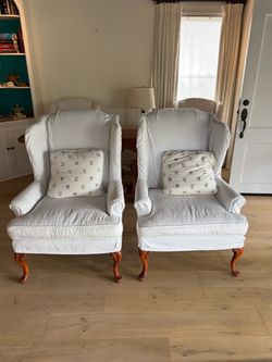 Pair of Queen Anne Wingback Chairs