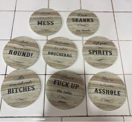 Funny ceramic coasters 8 pk
