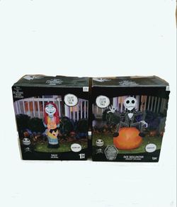 Disney Halloween Nightmare Before Christmas Jack And Sally Inflatable Decorations