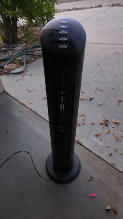 Black Tower Fan with Timer and Oscillation