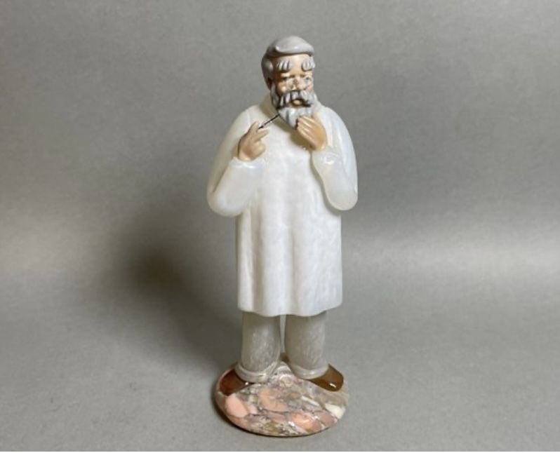 Hand Crafted Glass Doctor Physician 1950s Statue Figurine