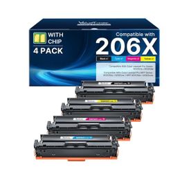 206X Toner Cartridges 4 Pack High Yield (Black, Cyan, Magenta, Yellow)