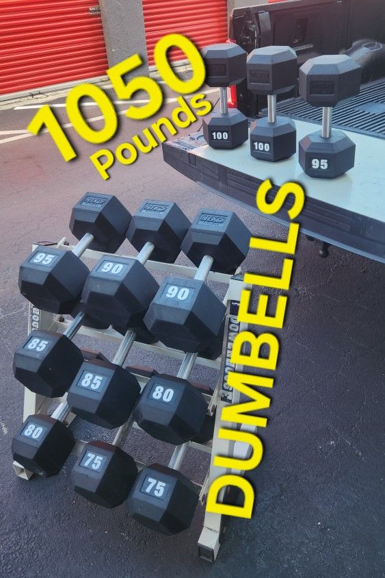 BLACK FRIDAY & SAVE. Hex Dumbells SET 75s To 100s. Delivery For Extra
( 1050 POUNDS TOTAL)$900
NOT SOLD SEPARATELY