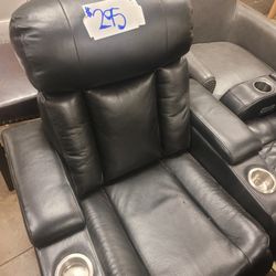 Movie Theater Recliner With Cupholders And Storage Armrest And USB 