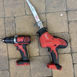 Milwaukee M18 Sawzall And Impact Drill