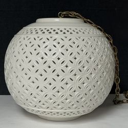 Vintage Mid-Century Blanc de Chine Porcelain Ceiling Lamp