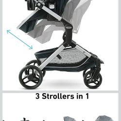 Graco Modes Nest Baby Stroller, 3 Modes: Adjustable Slide2Me Infant Car Seat Carrier, Infant Pramette, to Toddler Stroller, Nico