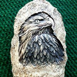 Beautiful Vintage Eagle Head Statue Incredible Detail! 6"X 4" Inches.