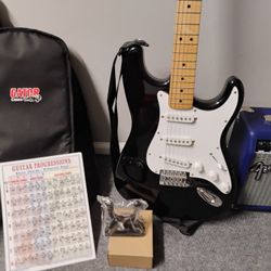 1990s Fender Squire Strat + Frontman 10G amp and gig bag