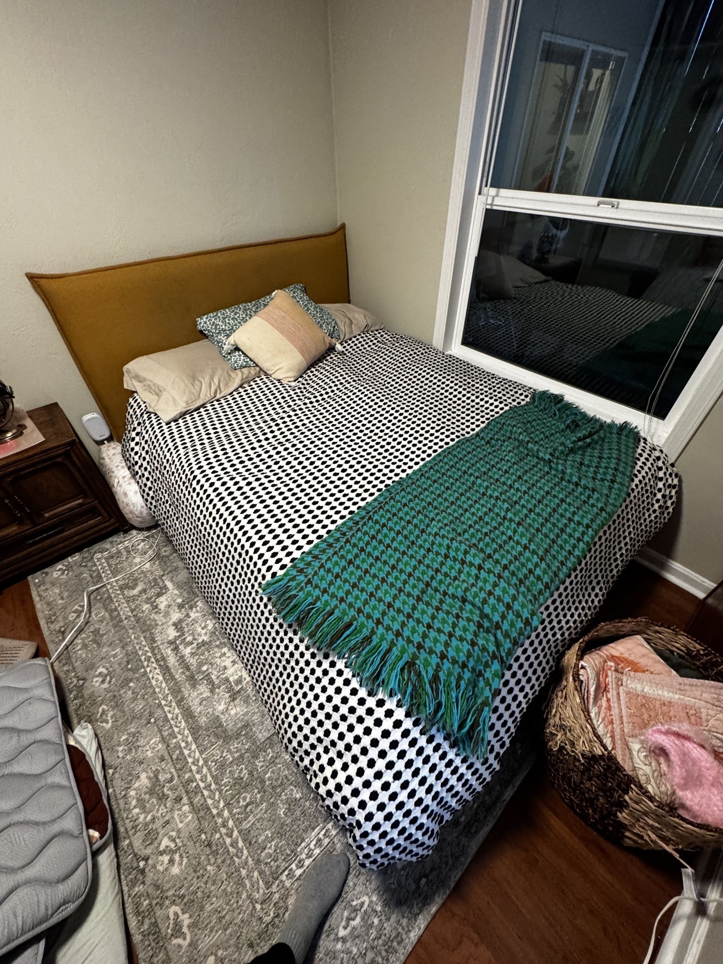 Queen Bed Frame & Purple Mattress