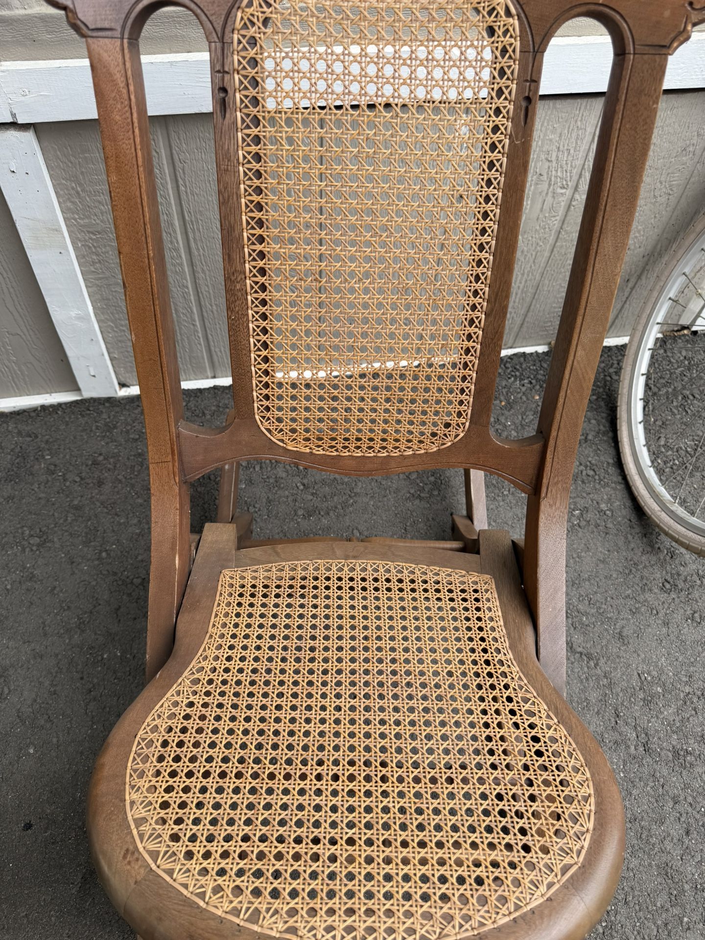 Antique Wood & Bamboo Rocking Chair 