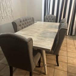 White Rustic Dining Set