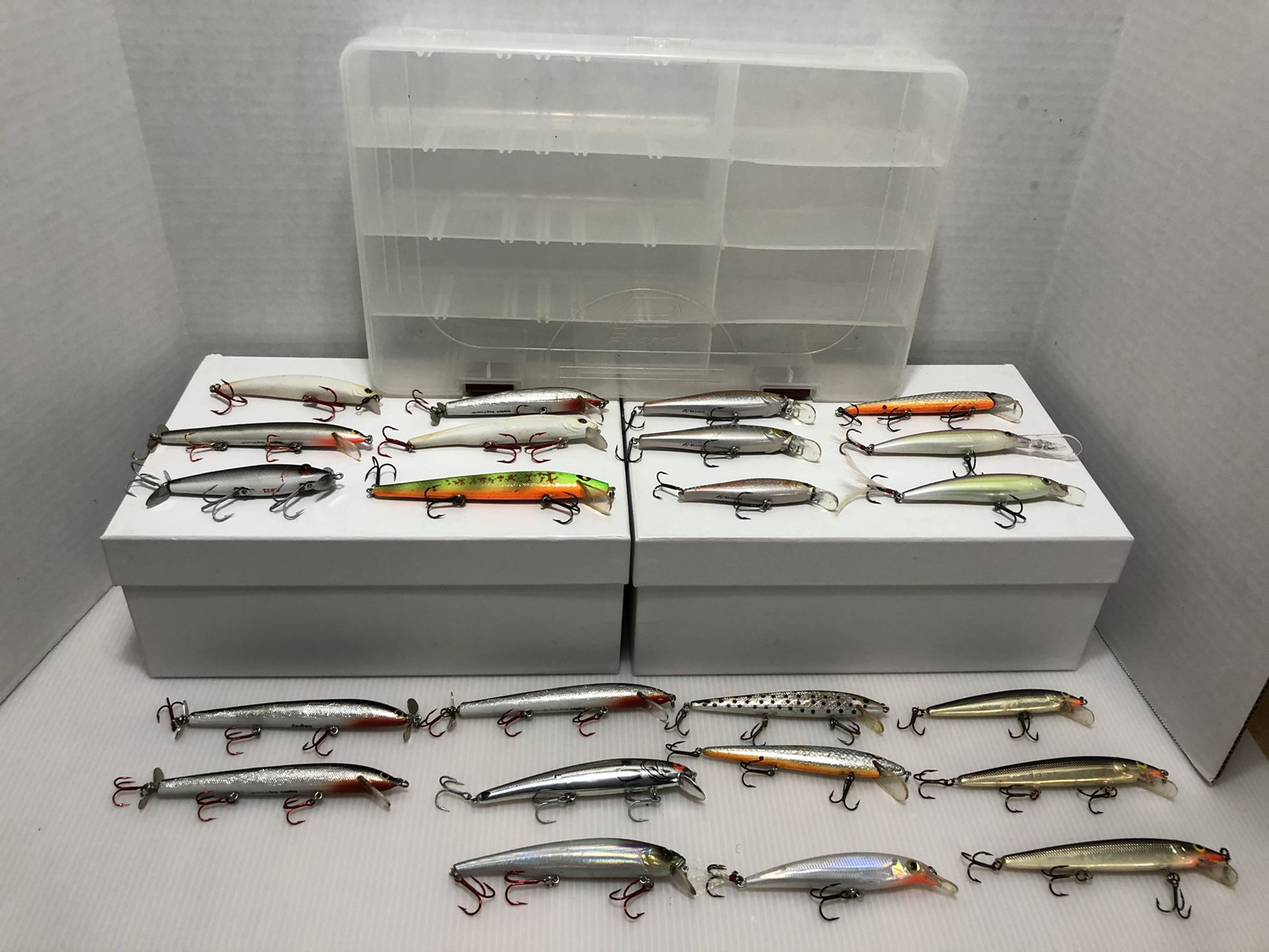 23 Fishing Lures with tackle box