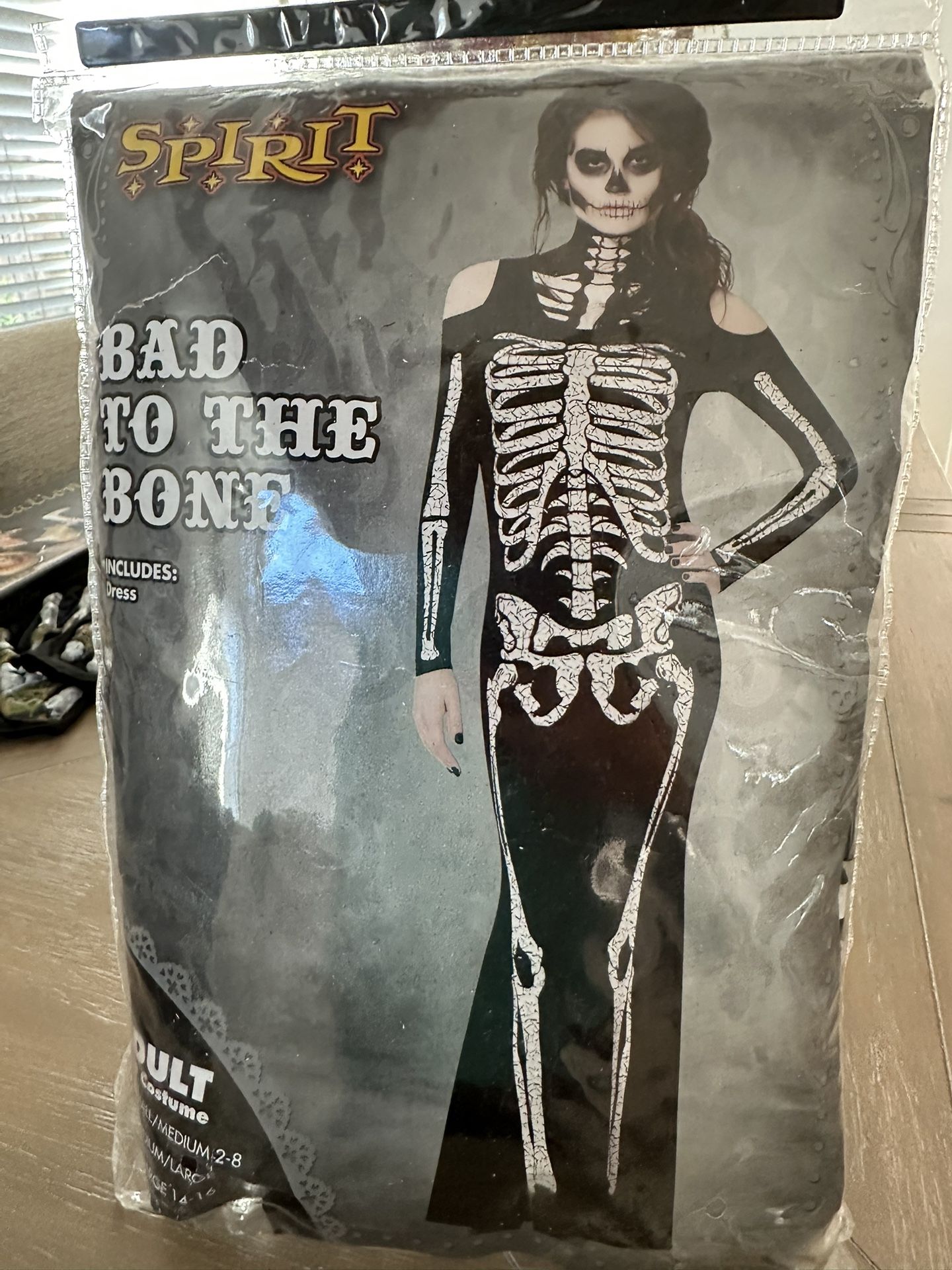 Halloween Costume Bones Dress XL