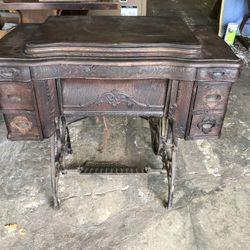 Antique Cast Iron Treadle Sewing Machine White Rotary Circa 1906 