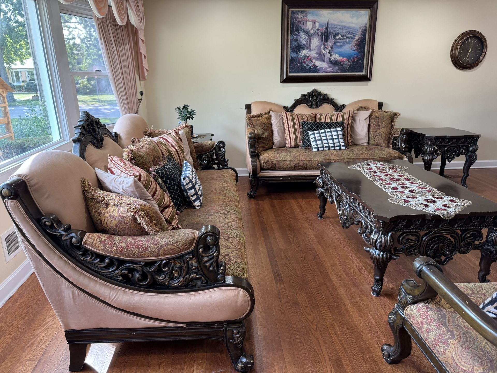 ACME Furniture Mead sofa , loveseat and chair with 3 tables ,Smoke free , Pets free 