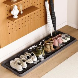 Rubber Boot Tray, Shoe Trays for Entryway, Versatile Boot Mat Tray with Raised Edge, 47"x16" Rubber Mat for Shoe Organizer Indoor/Outdoor Use
