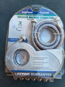 NEW washing machine hose hot and cold lifetime guarantee Lowe’s price is $43.48 plus tax