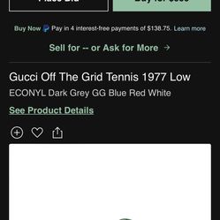  Gucci Tennis 1977 Off the Grid Low 'Grey'