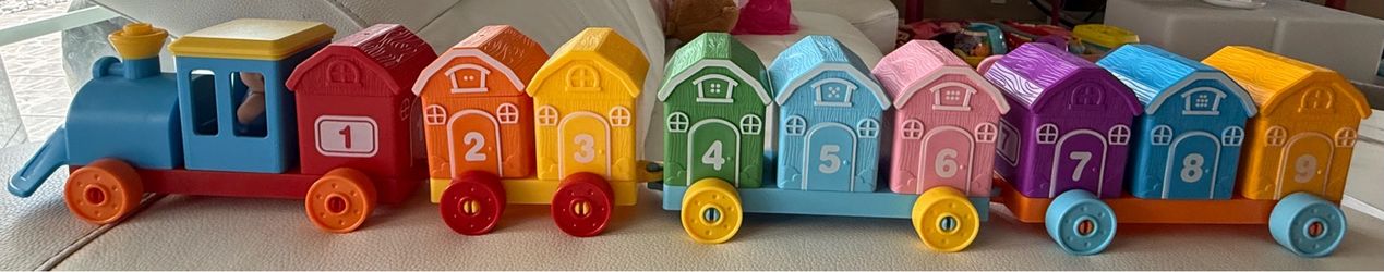 Toy Train with  Animals inside Barns