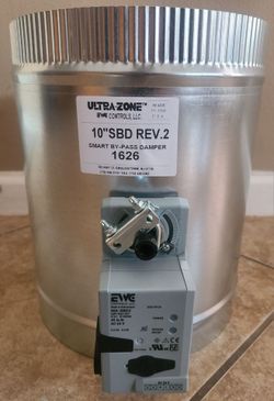 EWC Controls Ultra-Zone 10" SBD Rev.2 Bypass Damper, Round Metal 24V