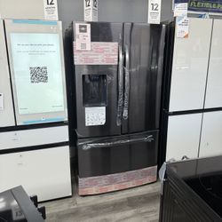 Samsung - 27 cu. ft. 3-Door French Door Refrigerator with External Water & Ice Dispenser - Black Stainless Steel ✔️