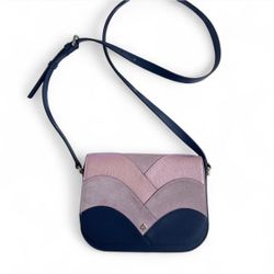 Kate Spade Nadine Patchwork Crossbody Bag Pink Navy Leather Suede 