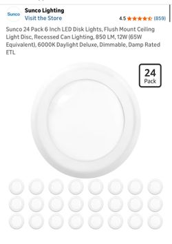 Sunco Lighting 6 Inch LED Disk Light
