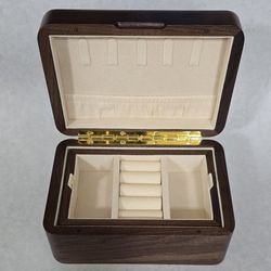 6.5" L x 4.5" W x 3" H Wood Jewelry Watches Box (2 Layers)