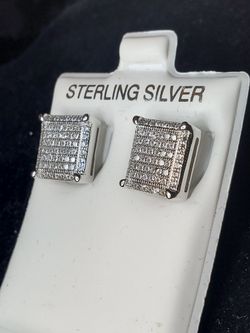 925 Silver CZ Stud Earrings 