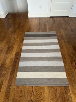 West Elm Wool Striped Rug 3 x 5