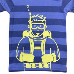 Carter's Blue stripes underwater scuba diver NWT pajama shirt only SZ 18 months