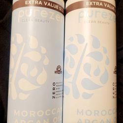 PURE ZERO MOROCCAN ARGAN OIL SHAMPOO & CONDITIONER (20oz BOTTLES) For $10/$10 Por Los 2