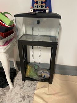 Glass Aquarium Tank with Black Stand