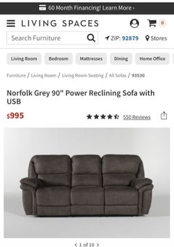 Living Spaces NORFOLK shoveled GREY POWER