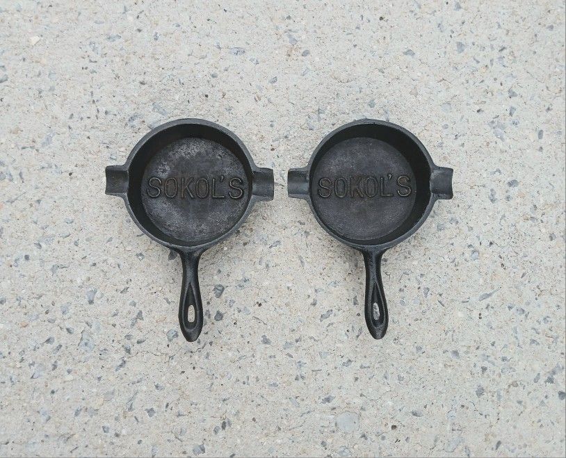 Vintage "SOKOL'S" Cast Iron Ashtrays