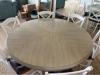 59” Circular Dining Table & 6 Chairs