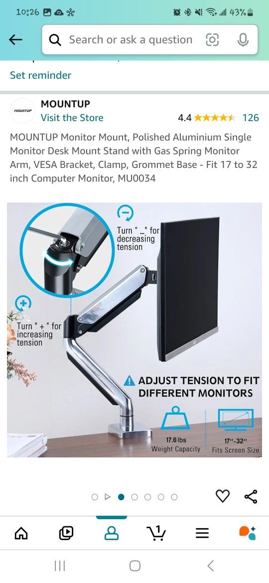 Monitor Mount, 17 to 32 inch Computer Monitor