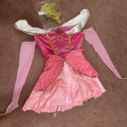New Medium Pink Princess Peach Mario Cosplay Anime Dress Costume Festival Rave Renaissance 