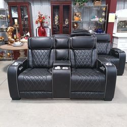 Premium Faux Leather Recliner Sofa Set