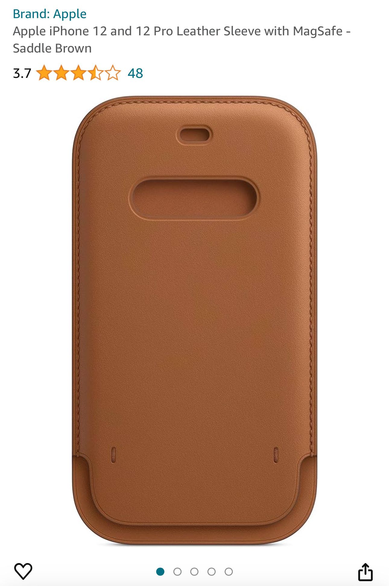 Apple iPhone 12 and 12 Pro Leather Sleeve with MagSafe - Saddle Brown