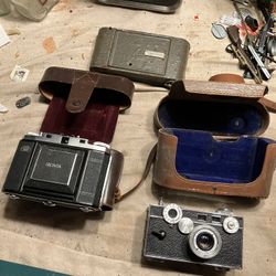 Three Vintage Cameras Ikonta Argus Agfa And o