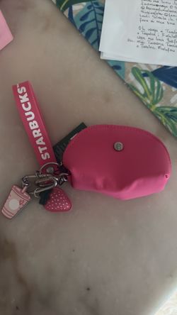 Starbucks pink drink keychain