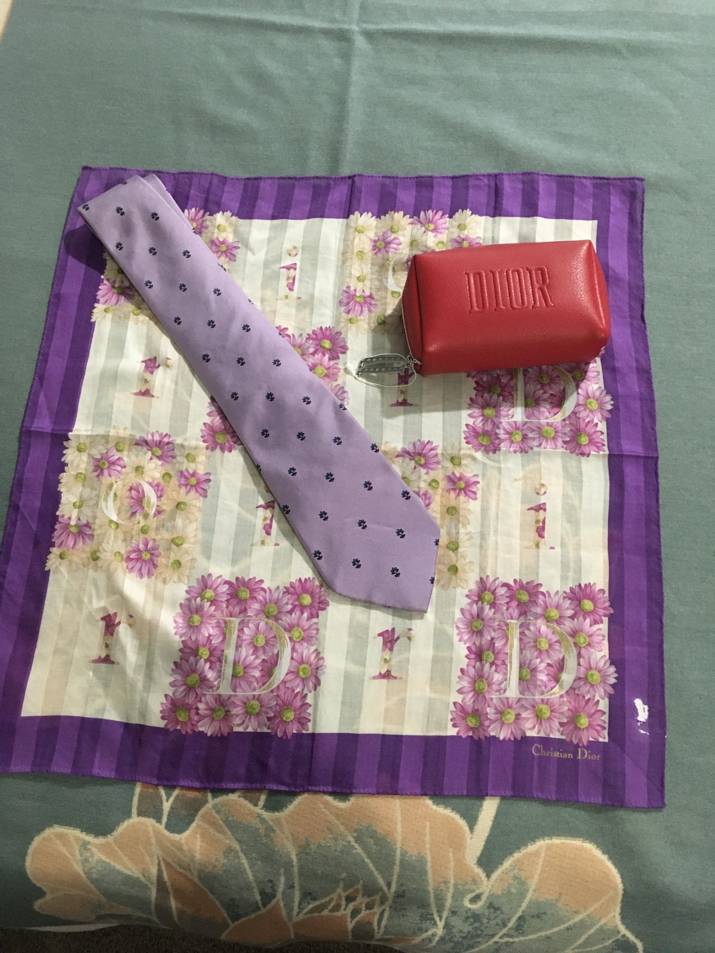 Christian Dior Scarf Cosmetics Case And Tie