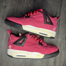 Size 4y - AIR JORDAN 4 RETRO GS 'VOLTAGE CHERRY' IV Valentines Restoration READ