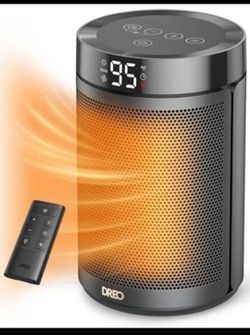 DREO Space Heater, Portable Electric Heaters for Indoor Use with 10 inch Black