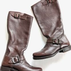 Tall Brown Leather Veronica Frye Boots