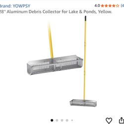 28'' Aluminum Debris Collector for Lake & Ponds, Yellow.