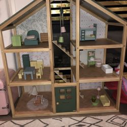 Tiny Land 3-Story Wooden Dollhouse w/ Furniture – Great Condition