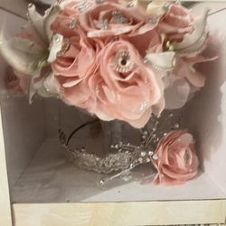 Blush Pink and Champagne Quinceañera set